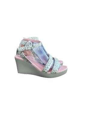 Crocs Leigh Wedge Platform Wedge Stucco Tumbleweed Peach Tan Sandal Shoe Women 9